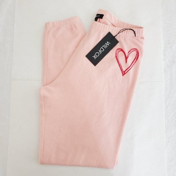 New Wildfox Sketchy Heart Knox Pink Jogger Sweatpants Valentine's NWT - Picture 7 of 10